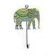 Handpainted Elephant Design Iron Wall Hook with Traditional Indian Art